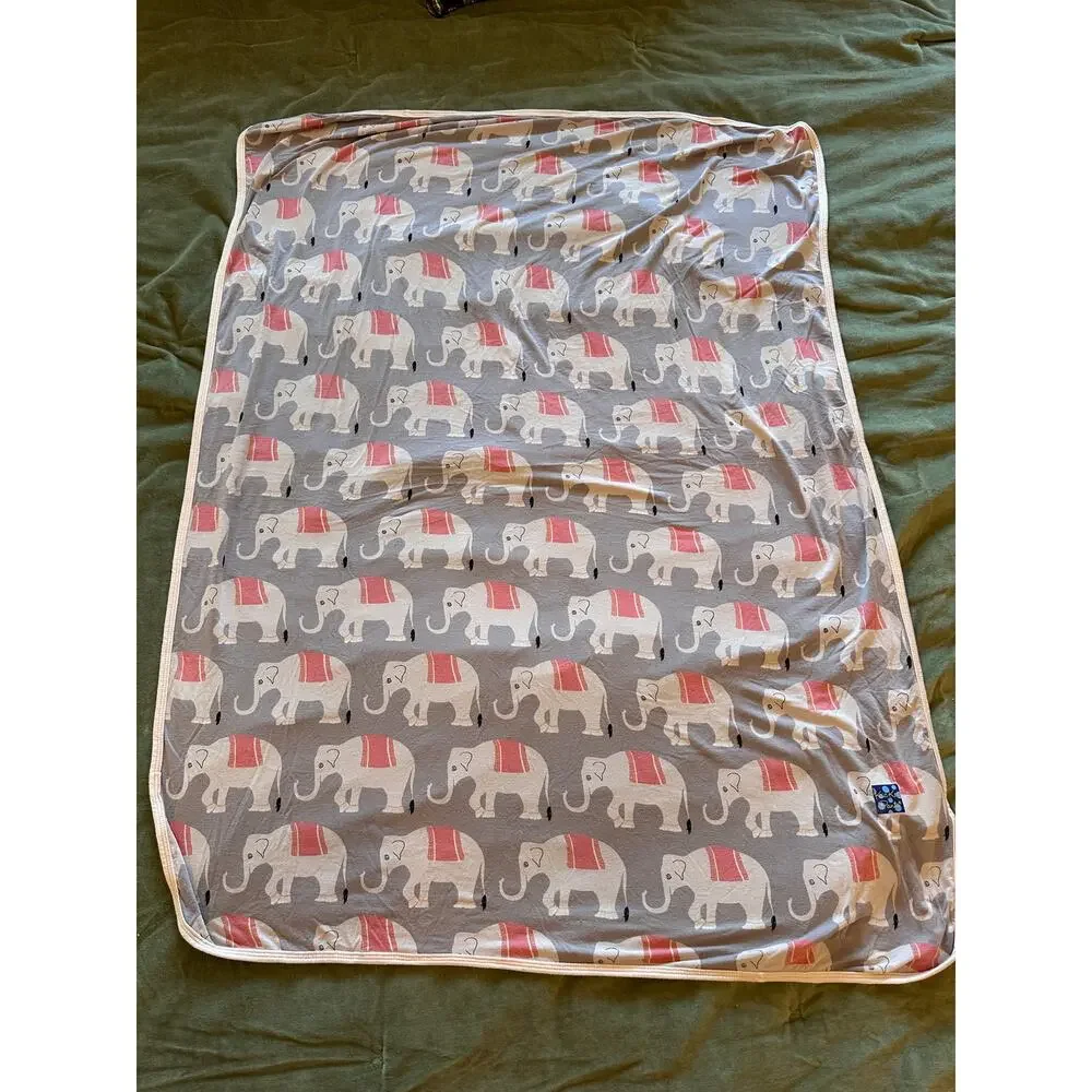 Kickee Pants Swaddle Blanket Feather Indian Elephant